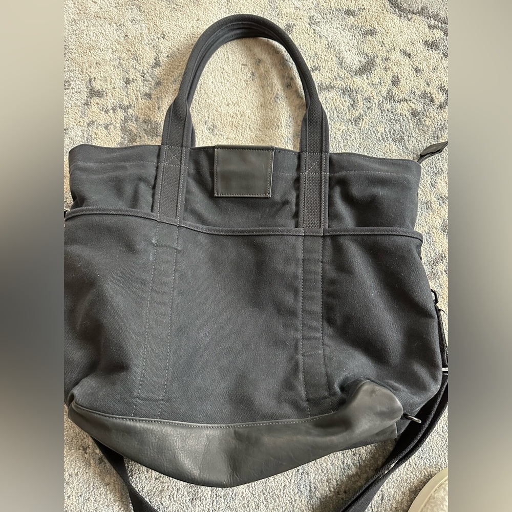 MAKR  Large Tote Bag Canvas/Leather black